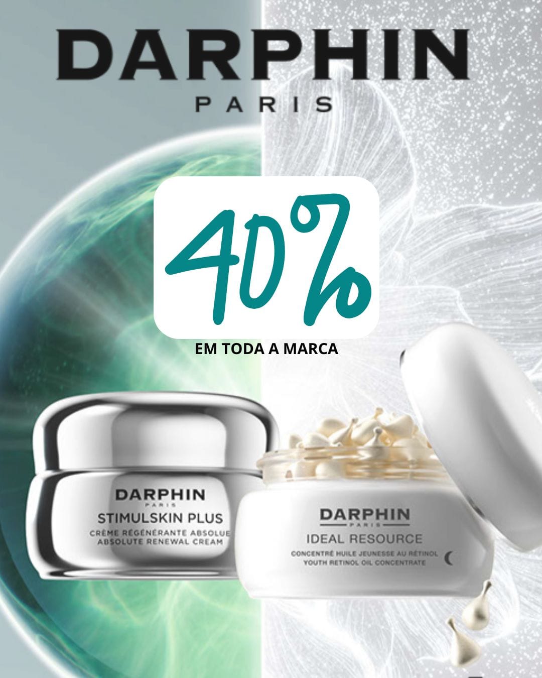  40% de desconto em toda a linha Darphin 🌿